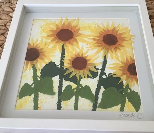 Amanda, Sunflowers, paper.